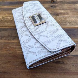 Michael Kors Large Logo Leather Tri-Fold Wallet